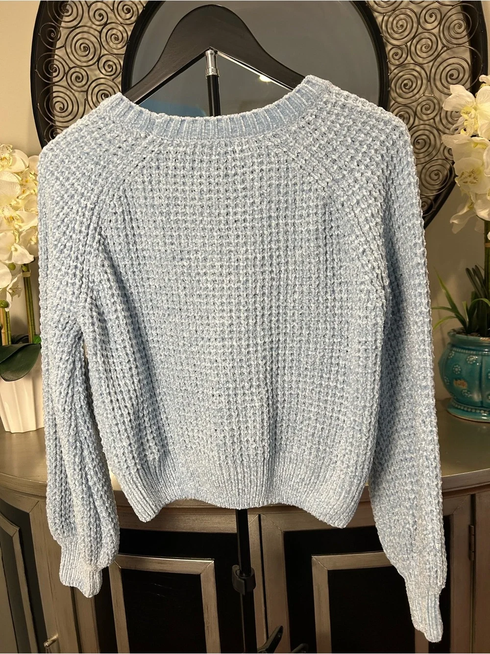 Altar'd State Pale Blue Chunky Crewneck Sweater